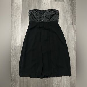 David’s Bridal Black Beaded Embellished Bridesmaids Dress - Size 2